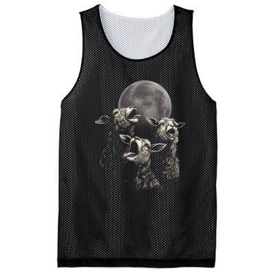 Three Sheeps Howling To The Moon Mesh Reversible Basketball Jersey Tank