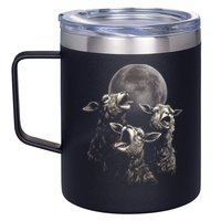 Three Sheeps Howling To The Moon 12oz Stainless Steel Coffee Mug
