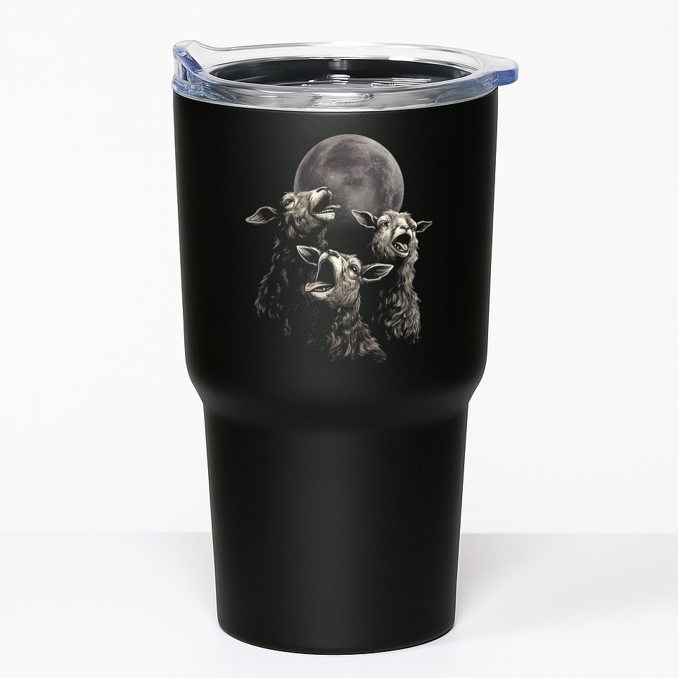 Three Sheeps Howling To The Moon Tumbler