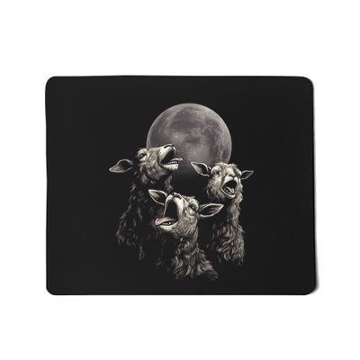 Three Sheeps Howling To The Moon Mousepad