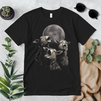 Three Sheeps Howling To The Moon Premium T-Shirt