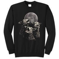 Three Sheeps Howling To The Moon Tall Sweatshirt
