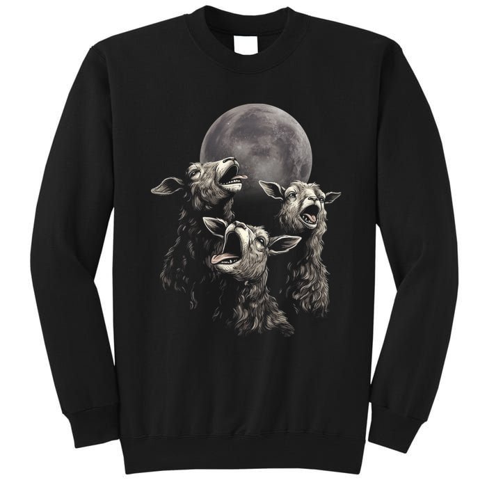 Three Sheeps Howling To The Moon Tall Sweatshirt