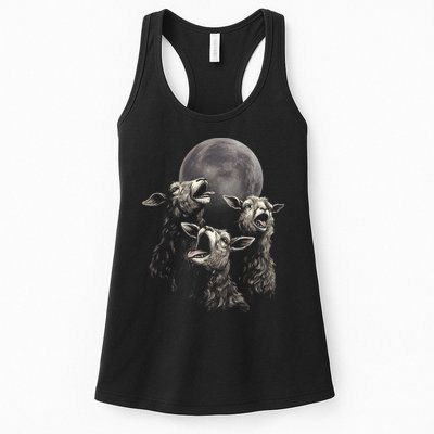Three Sheeps Howling To The Moon Womens Tank Top