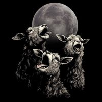 Three Sheeps Howling To The Moon Baby Bodysuit