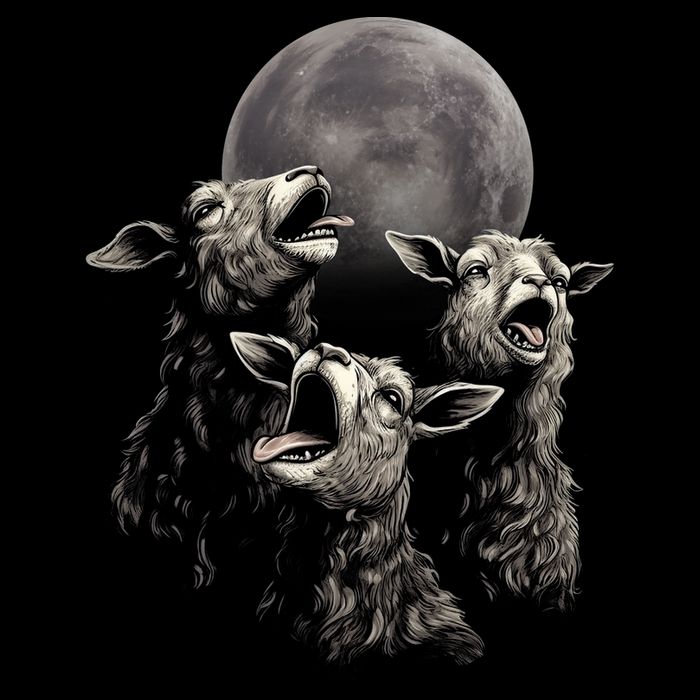 Three Sheeps Howling To The Moon Baby Bodysuit