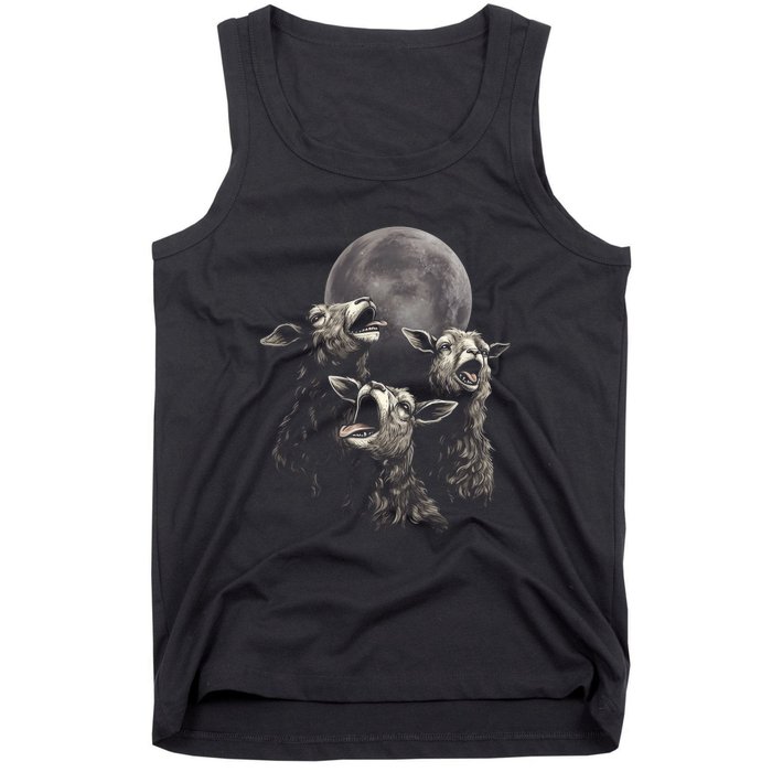 Three Sheeps Howling To The Moon Tank Top