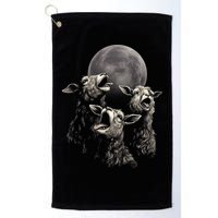 Three Sheeps Howling To The Moon Golf Towel