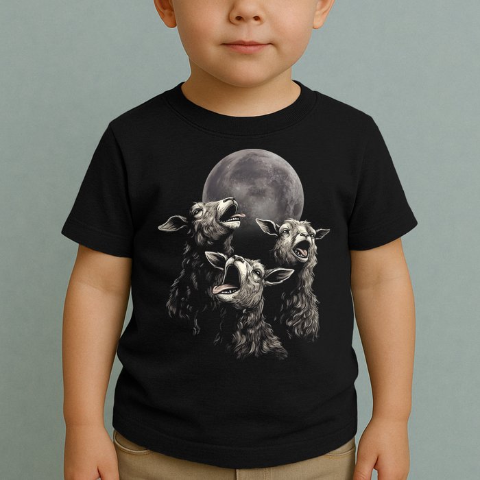 Three Sheeps Howling To The Moon Toddler T-Shirt