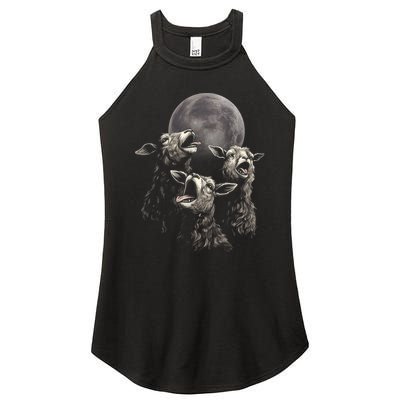 Three Sheeps Howling To The Moon Women's Perfect Tri Rocker Tank