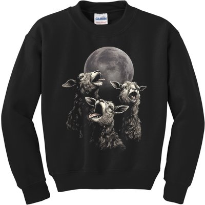 Three Sheeps Howling To The Moon Kids Sweatshirt