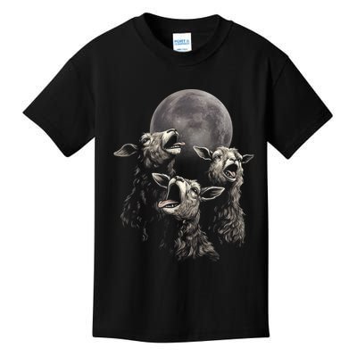 Three Sheeps Howling To The Moon Kids T-Shirt