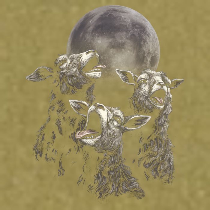 Three Sheeps Howling To The Moon Garment-Dyed Women's Muscle Tee