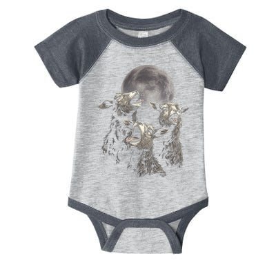 Three Sheeps Howling To The Moon Infant Baby Jersey Bodysuit