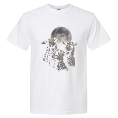 Three Sheeps Howling To The Moon Garment-Dyed Heavyweight T-Shirt