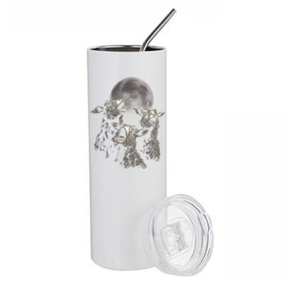 Three Sheeps Howling To The Moon Stainless Steel Tumbler