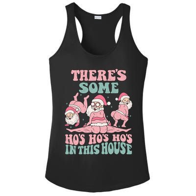 Theres Some Hos In This House Funny Santa Twerk Christmas Ladies PosiCharge Competitor Racerback Tank