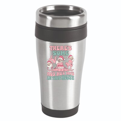 Theres Some Hos In This House Funny Santa Twerk Christmas 16oz Travel Tumbler