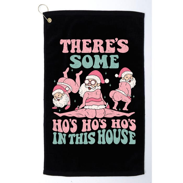 Theres Some Hos In This House Funny Santa Twerk Christmas Golf Towel