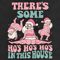 Theres Some Hos In This House Funny Santa Twerk Christmas Golf Towel