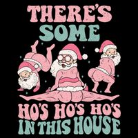 Theres Some Hos In This House Funny Santa Twerk Christmas Women's Crop Top Tee