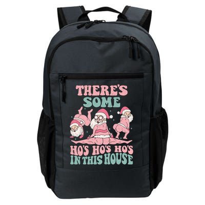 Theres Some Hos In This House Funny Santa Twerk Christmas Backpack