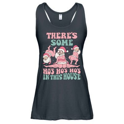 Theres Some Hos In This House Funny Santa Twerk Christmas Ladies Essential Flowy Tank