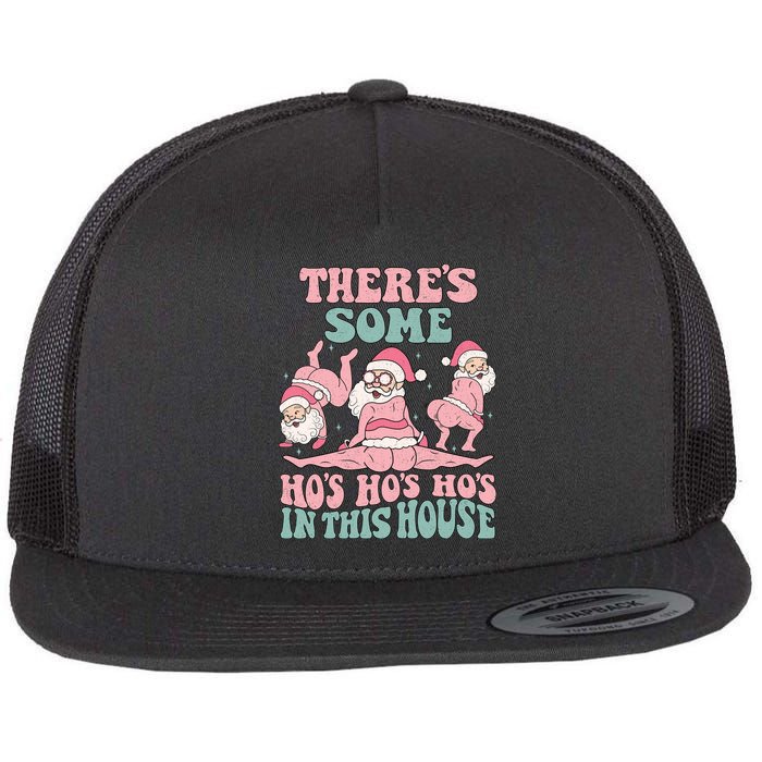 Theres Some Hos In This House Funny Santa Twerk Christmas Flatbill Hat