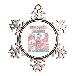 Theres Some Hos In This House Funny Santa Twerk Christmas Metallic Star Ornament