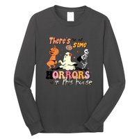 Theres Some Horrors In This House Halloween Funny Ghost Pumpkin Gift Long Sleeve Shirt