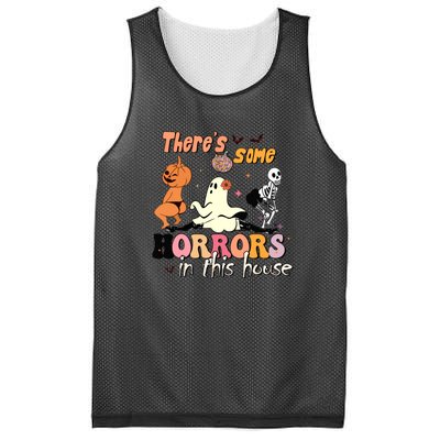 Theres Some Horrors In This House Halloween Funny Ghost Pumpkin Gift Mesh Reversible Basketball Jersey Tank