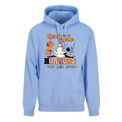 Theres Some Horrors In This House Halloween Funny Ghost Pumpkin Gift Unisex Surf Hoodie