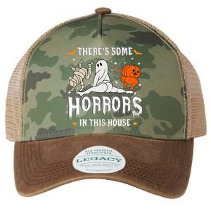 Theres Some Horrors In This House Ghost Pumpkin Halloween Legacy Tie Dye Trucker Hat