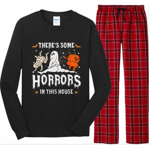 Theres Some Horrors In This House Ghost Pumpkin Halloween Long Sleeve Pajama Set