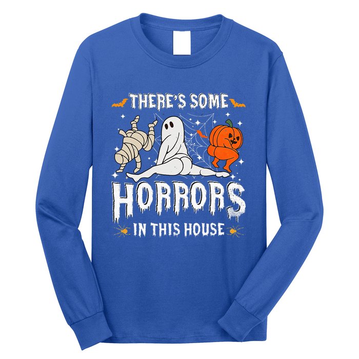 Theres Some Horrors In This House Ghost Pumpkin Halloween Long Sleeve Shirt