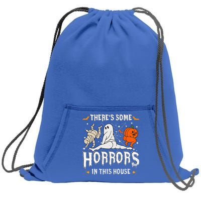 Theres Some Horrors In This House Ghost Pumpkin Halloween Sweatshirt Cinch Pack Bag