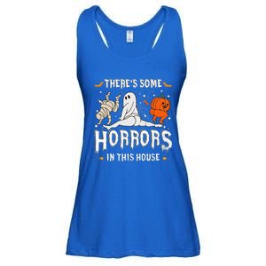 Theres Some Horrors In This House Ghost Pumpkin Halloween Ladies Essential Flowy Tank