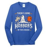 Theres Some Horrors In This House Ghost Pumpkin Halloween Tall Long Sleeve T-Shirt