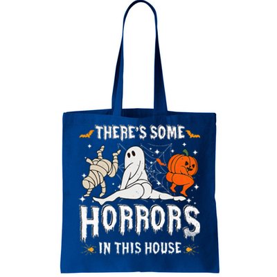 Theres Some Horrors In This House Ghost Pumpkin Halloween Tote Bag