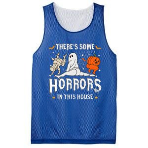 Theres Some Horrors In This House Ghost Pumpkin Halloween Mesh Reversible Basketball Jersey Tank