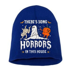 Theres Some Horrors In This House Ghost Pumpkin Halloween Short Acrylic Beanie