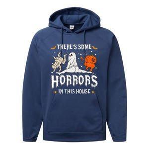 Theres Some Horrors In This House Ghost Pumpkin Halloween Performance Fleece Hoodie