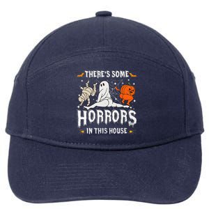 Theres Some Horrors In This House Ghost Pumpkin Halloween 7-Panel Snapback Hat