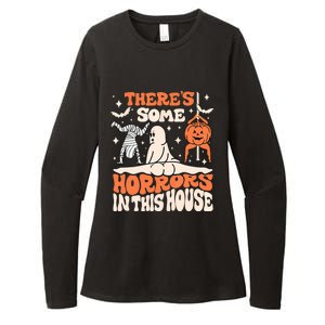 ThereS Some Horrors In This House Ghost Pumpkin Halloween Womens CVC Long Sleeve Shirt