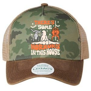 ThereS Some Horrors In This House Ghost Pumpkin Halloween Legacy Tie Dye Trucker Hat