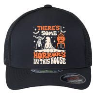 ThereS Some Horrors In This House Ghost Pumpkin Halloween Flexfit Unipanel Trucker Cap