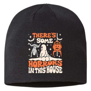 ThereS Some Horrors In This House Ghost Pumpkin Halloween Sustainable Beanie