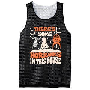 ThereS Some Horrors In This House Ghost Pumpkin Halloween Mesh Reversible Basketball Jersey Tank