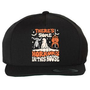 ThereS Some Horrors In This House Ghost Pumpkin Halloween Wool Snapback Cap