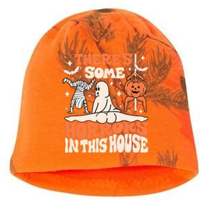 ThereS Some Horrors In This House Ghost Pumpkin Halloween Kati - Camo Knit Beanie